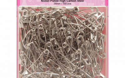 Hemline Curved Safety Pins – 38mm – 150 Pieces (H418.2.150)