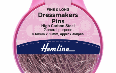 Hemline Dressmakers Pins – 0.60mm x 30mm – Fine & Long – Steel (H701.P)