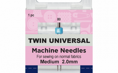 Hemline Sewing Machine Needles – Twin Needle – 80/12 – 2.0mm (H110.20)