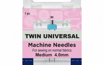 Hemline Sewing Machine Needles – Twin Needle – 80/12 – 4.0mm (H110.40)