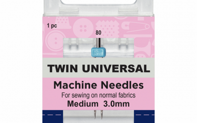 Hemline Sewing Machine Needles – Twin Needle – 80/12 – 3.0mm (H110.30)