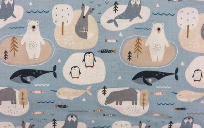 Dashwood – Habitat – Pale Blue Winter Animal Print (3197)