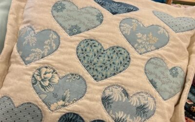 Blue Hearts Quilted Cushion Kit – (Blue Hearts)
